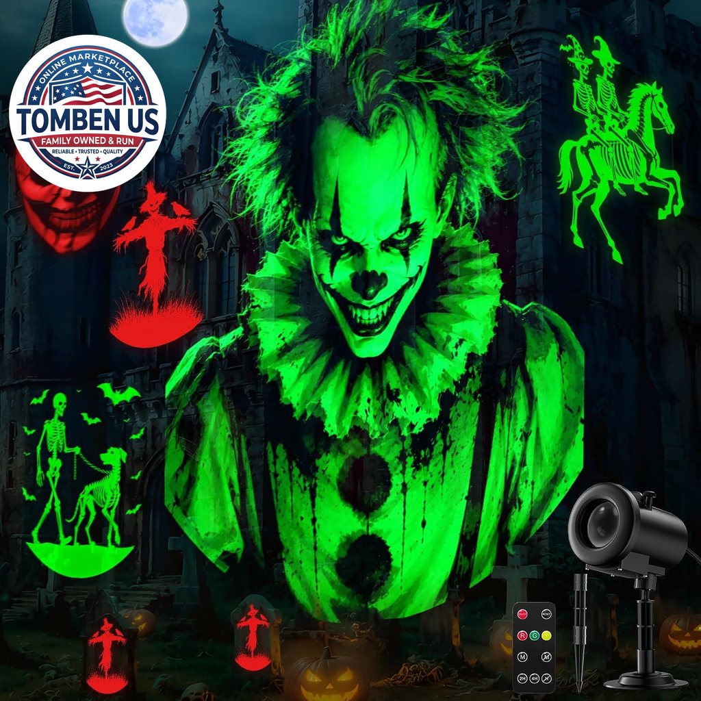 12-In-1 Halloween Projector Lights, Outdoor Dynamic Halloween Projector