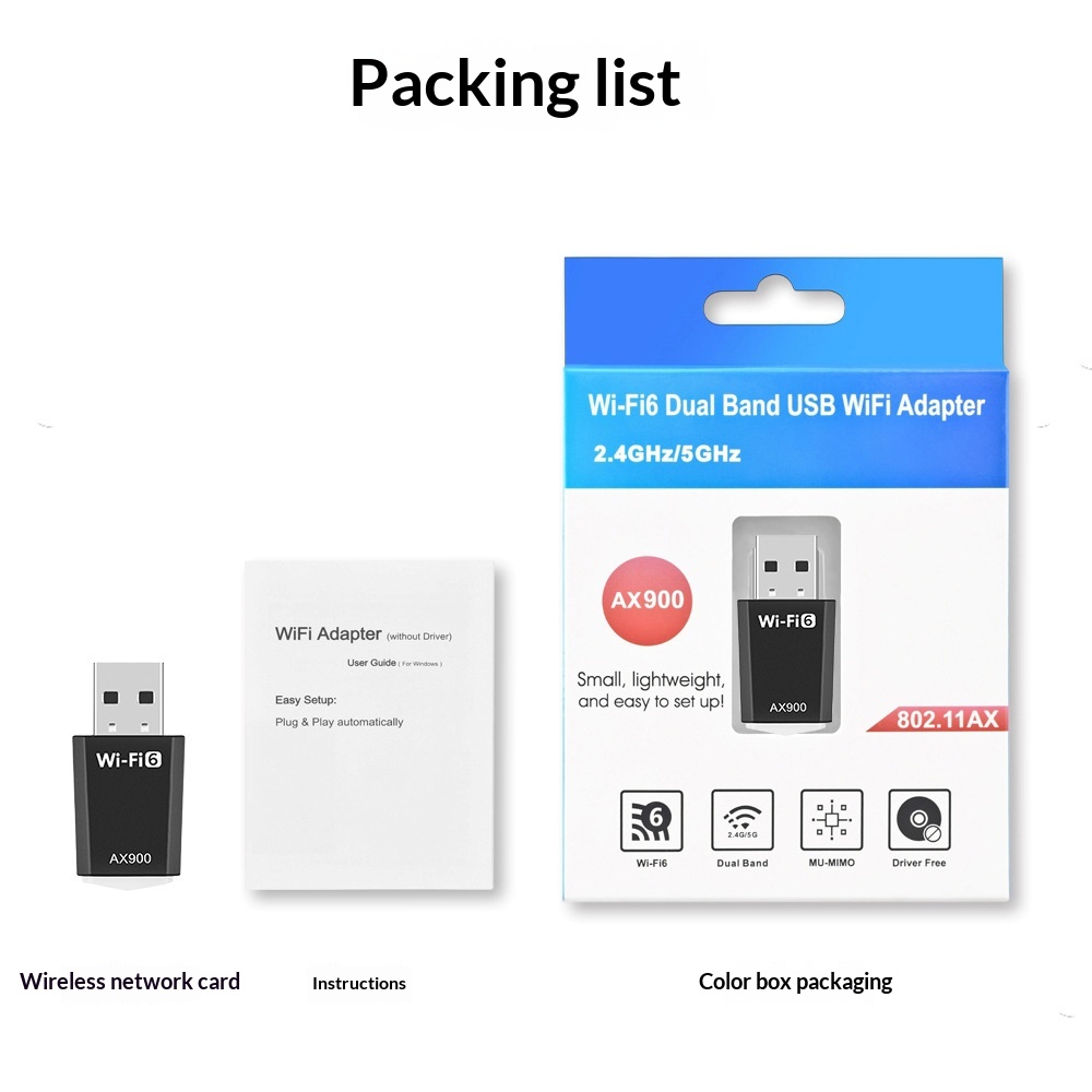 Plug and Play WiFi 6 USB Wireless Network Adapter - Dual Band 5GHz Receiver Transmitter for Deskt… – photo 5 of 5