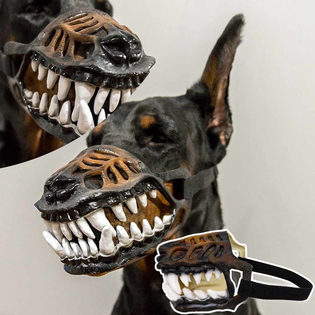 Halloween Dinosaur Dog Movable Teeth Mouth Latex Mask