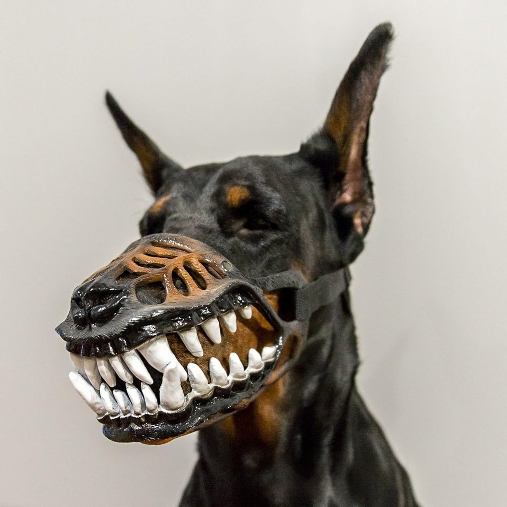 Halloween Dinosaur Dog Movable Teeth Mouth Latex Mask – photo 5 of 5