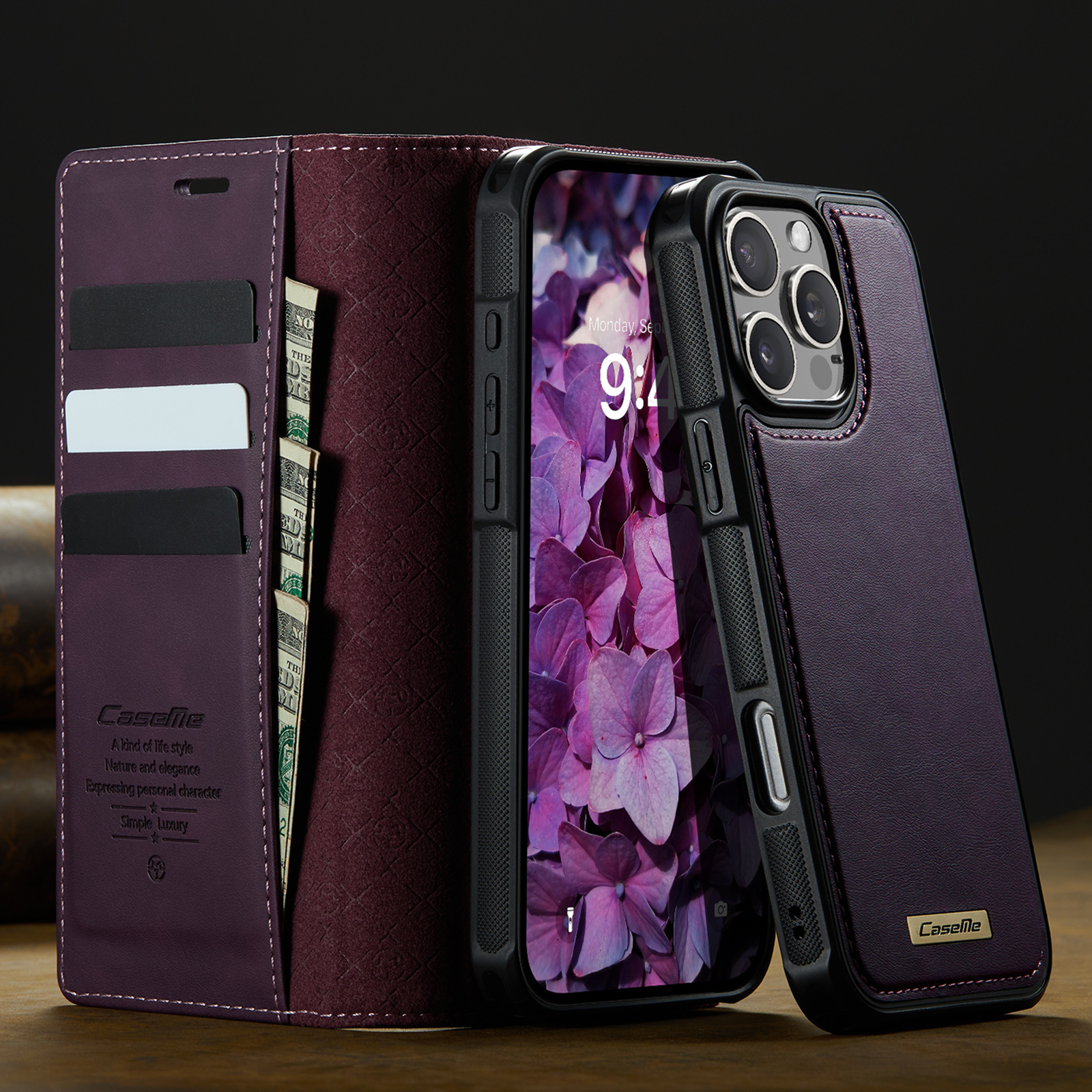 Magnetic Two-in-One Wireless Charging Stand Leather Case – photo 3 sur 5