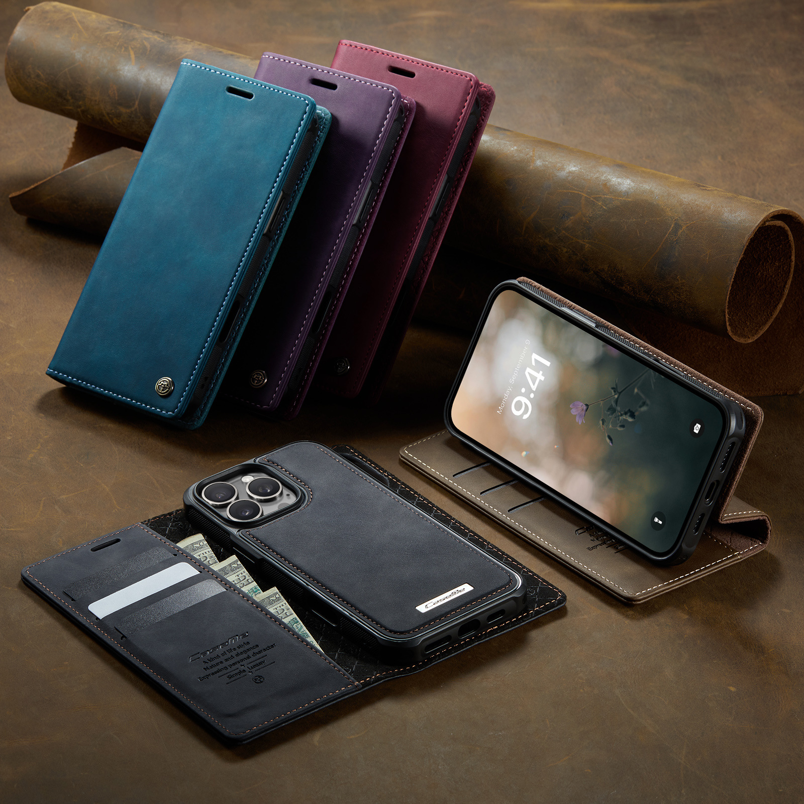 Magnetic Two-in-One Wireless Charging Stand Leather Case – photo 4 sur 5