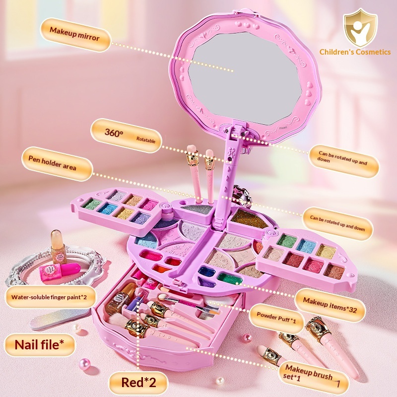 Kids' Makeup Pretend Play Portable Vanity Set Toy Kit – photo 2 of 5