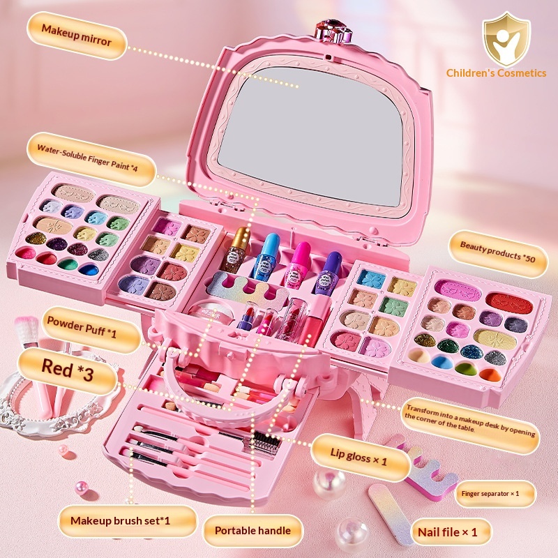 Kids' Makeup Pretend Play Portable Vanity Set Toy Kit – photo 5 of 5