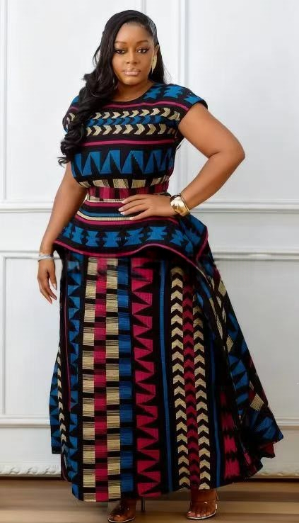 African Style Geometric Print Women's Dress Casual Short Sleeve Midi Dress For Summer Party – photo 3 of 5