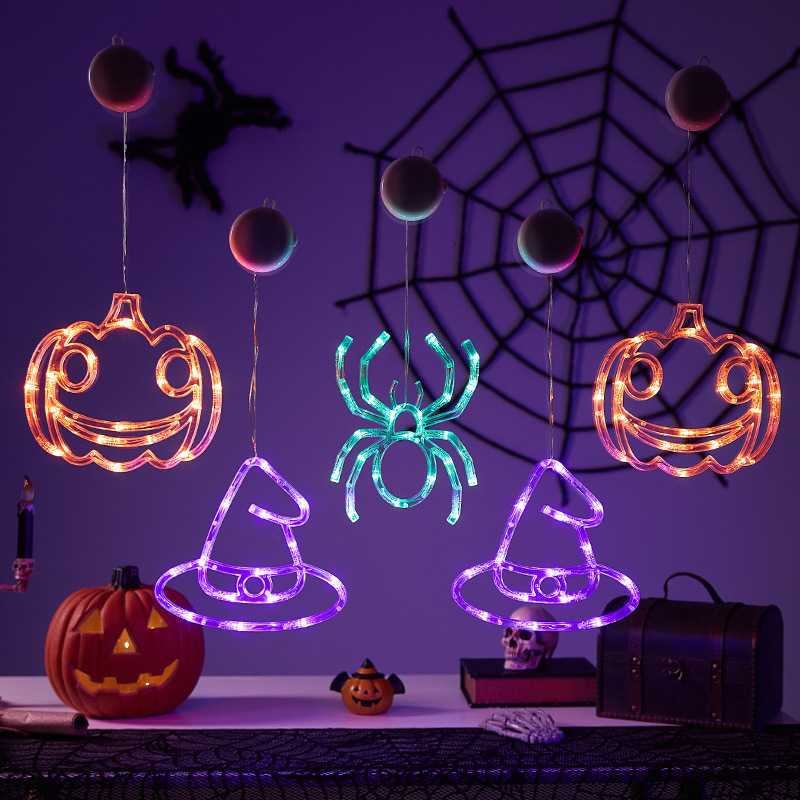 Halloween Festival Party Decorations Ghost Lights Suction-cup Pumpkin Light Strings – photo 2 of 5
