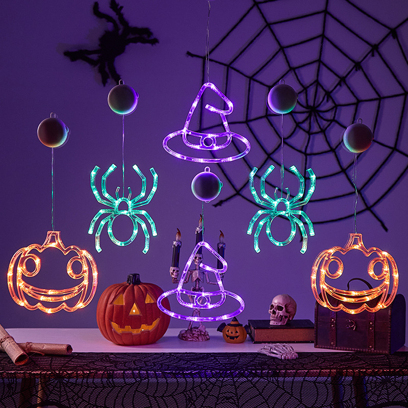 Halloween Festival Party Decorations Ghost Lights Suction-cup Pumpkin Light Strings – photo 4 of 5