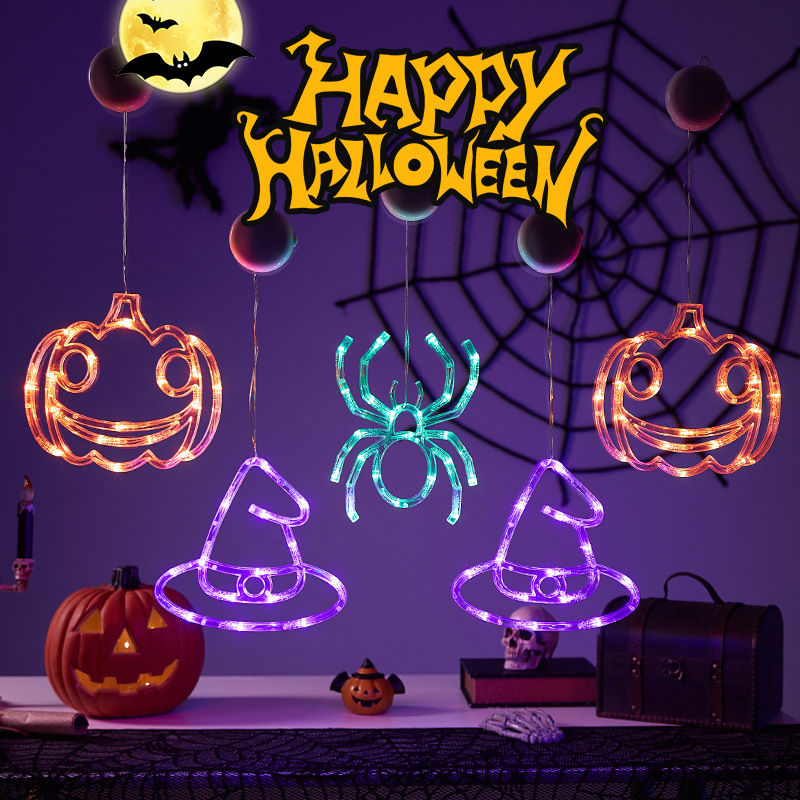 Halloween Festival Party Decorations Ghost Lights Suction-cup Pumpkin Light Strings – photo 5 of 5