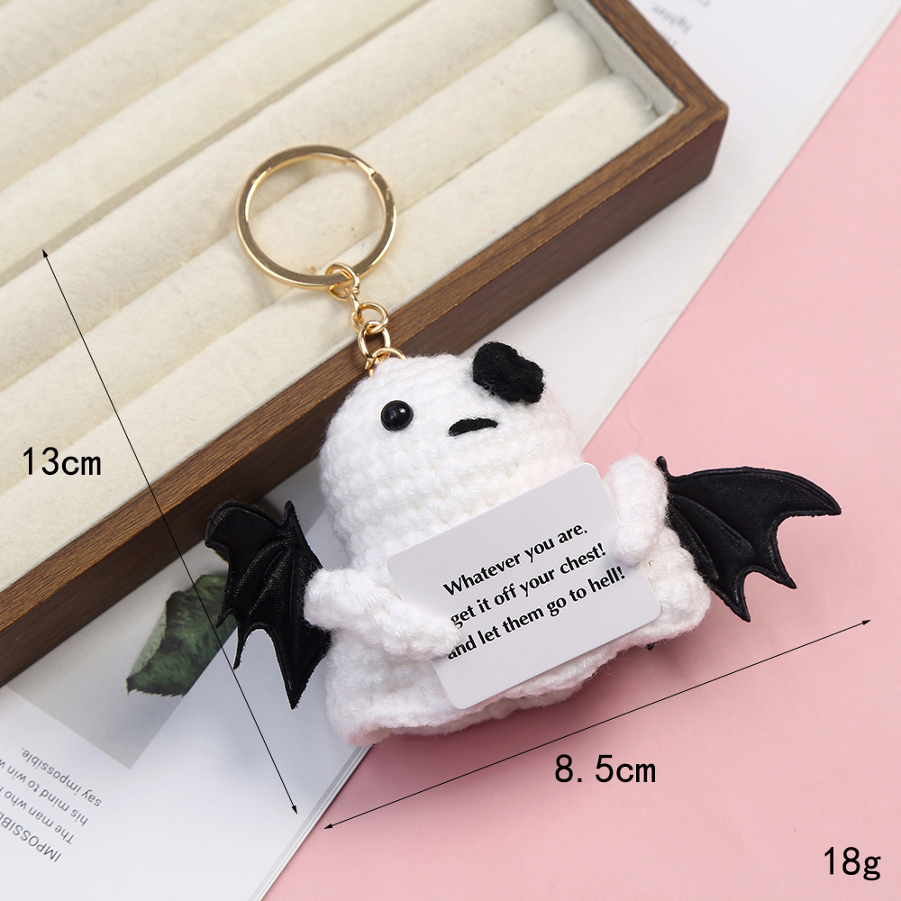 Halloween Handmade Crocheted Ghost Keychain Can Be Used As A Bag Charm – photo 2 of 5