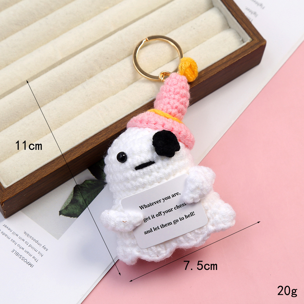 Halloween Handmade Crocheted Ghost Keychain Can Be Used As A Bag Charm – photo 5 of 5