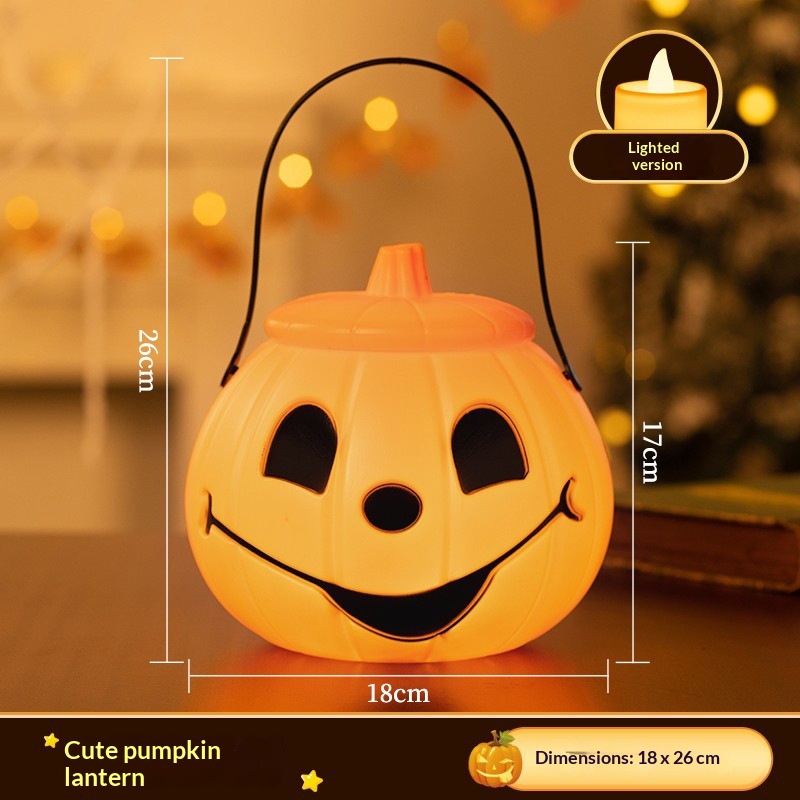 Halloween Children's Candy Bucket Trick-or-treating Prop Toy Decoration Pumpkin Bucket Bag With L… – photo 2 of 5