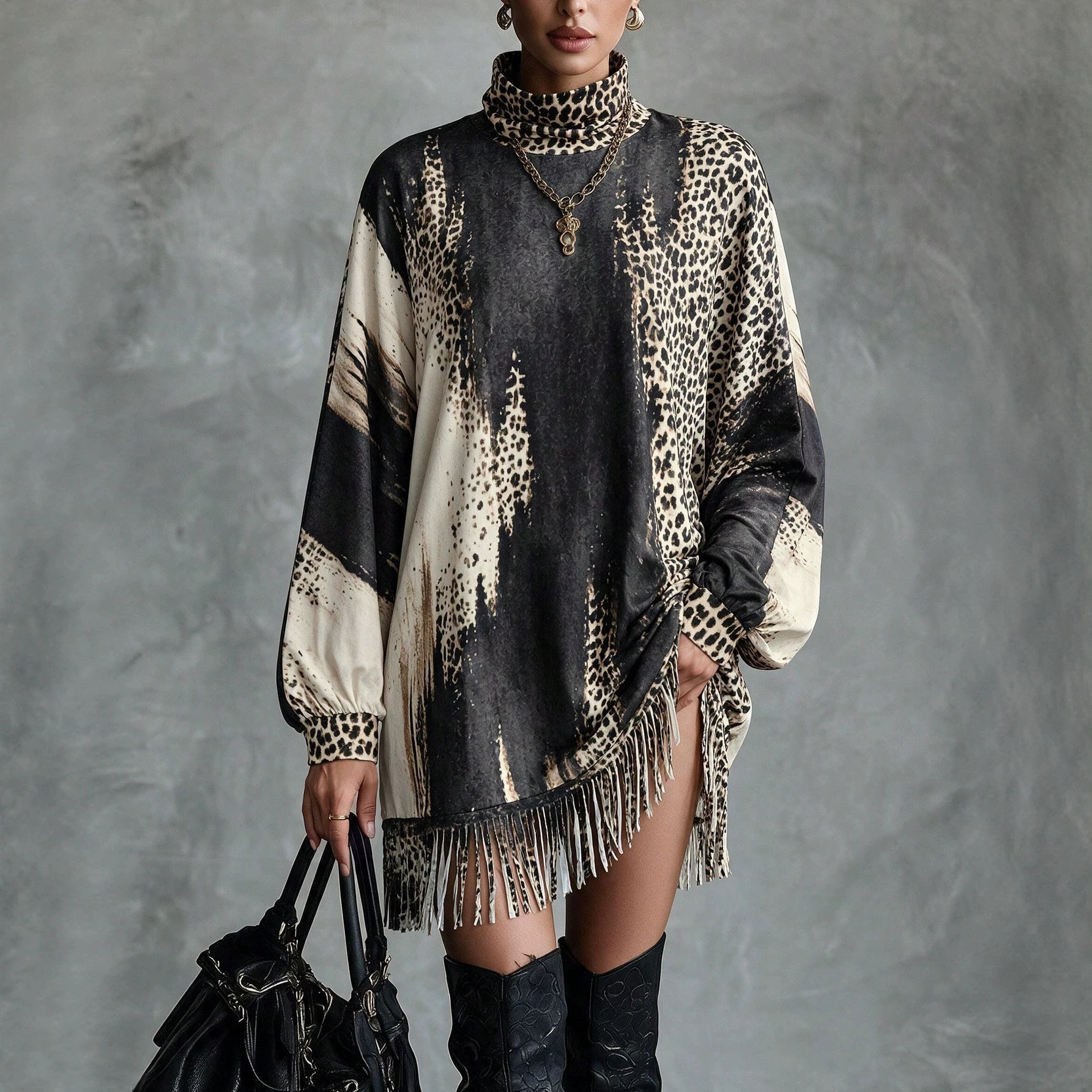 Women's Loose-Fit Tassel Knitted Dress