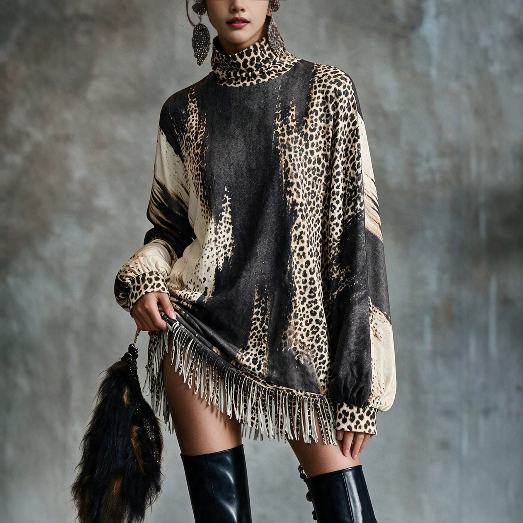 Women's Loose-Fit Tassel Knitted Dress – photo 4 of 5
