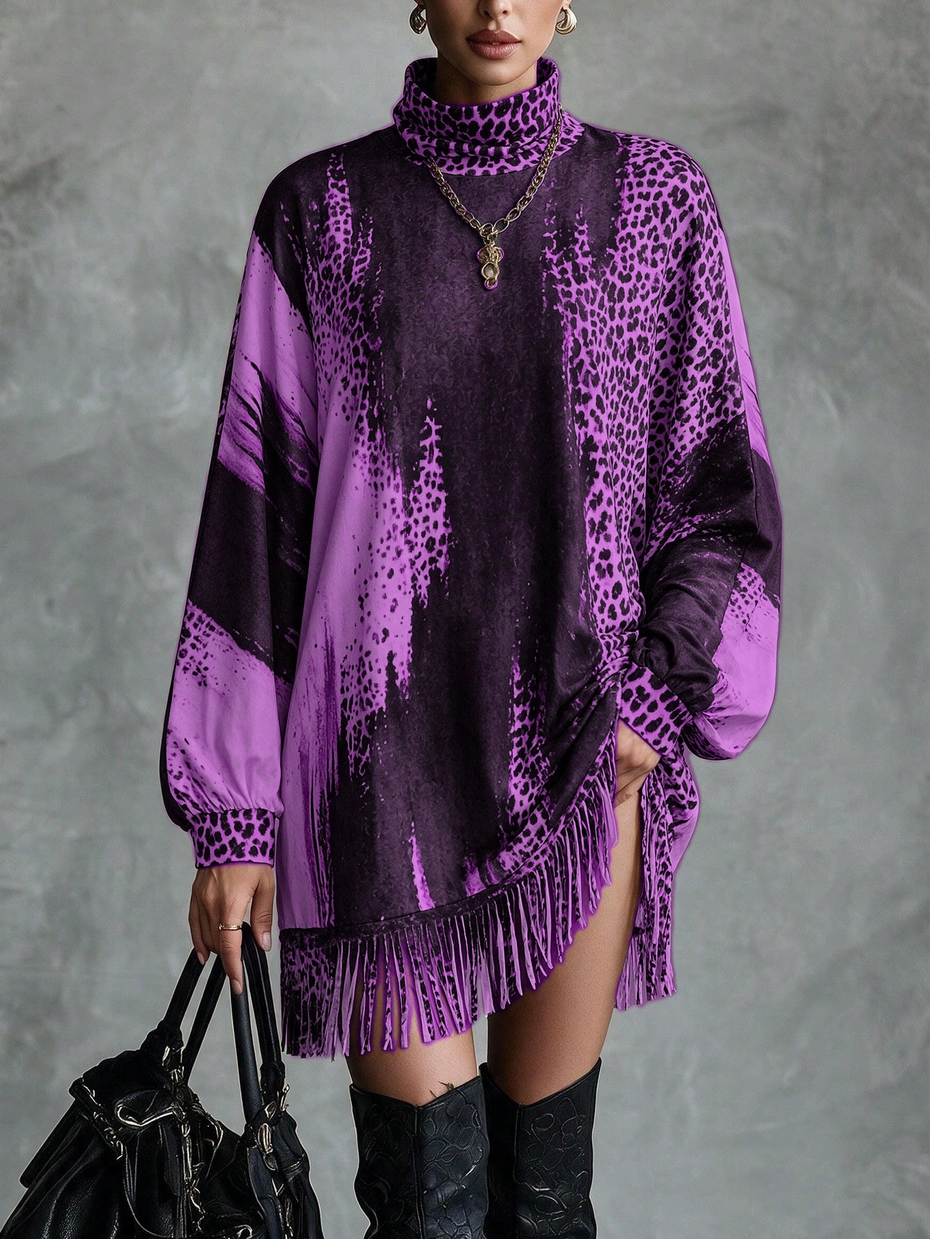 Women's Loose-Fit Tassel Knitted Dress – photo 5 of 5