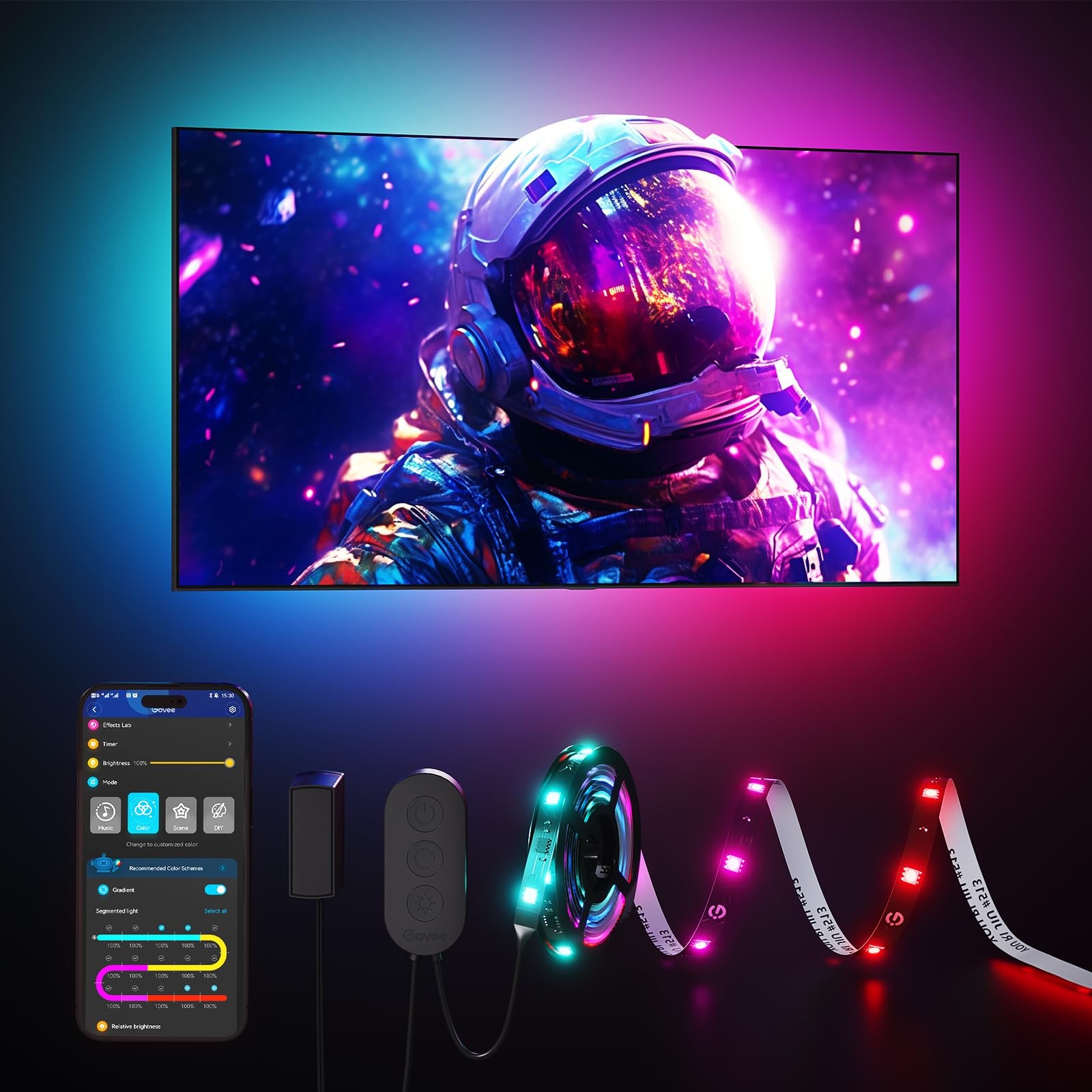Govee Smart TV LED Backlight Strip, RGBIC for 40-50inch 7.8 feet, Multicolor