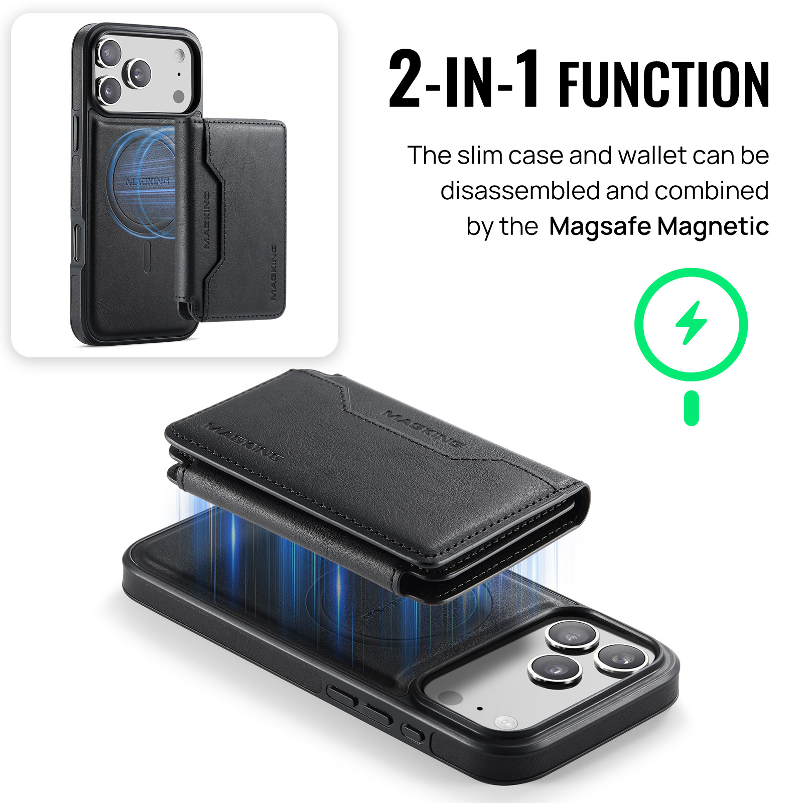 Magnetic Wireless Charging Phone Case Protective Leather Cover – photo 2 of 5