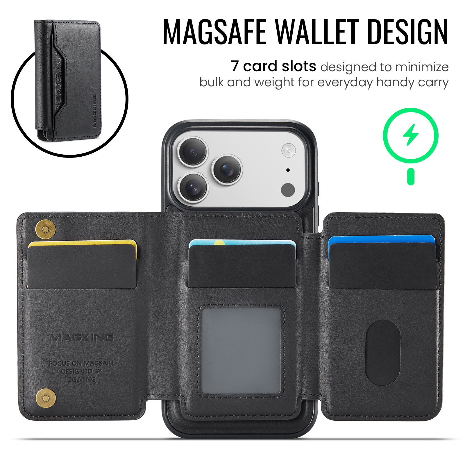 Magnetic Wireless Charging Phone Case Protective Leather Cover – photo 3 of 5