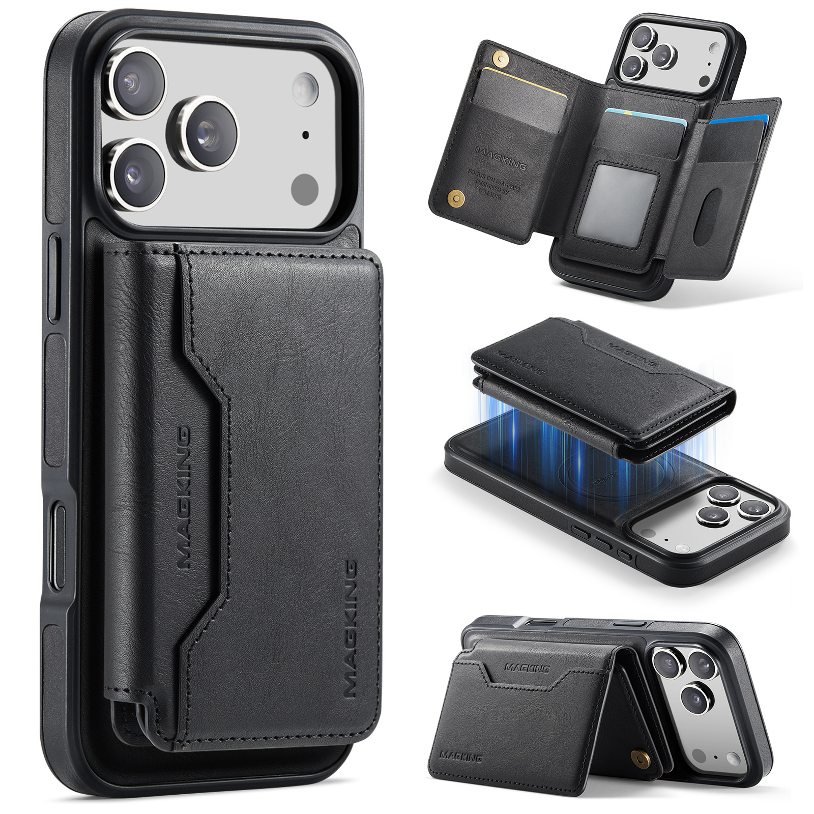 Magnetic Wireless Charging Phone Case Protective Leather Cover – photo 5 of 5