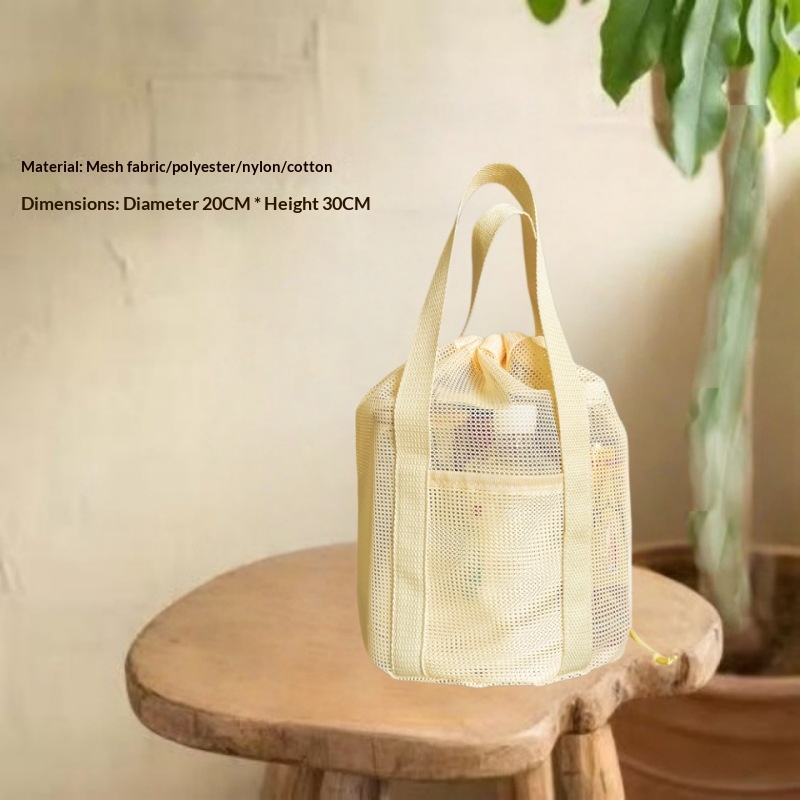 Round Travel Toiletry Makeup Drawstring Mesh Bag – photo 3 of 5