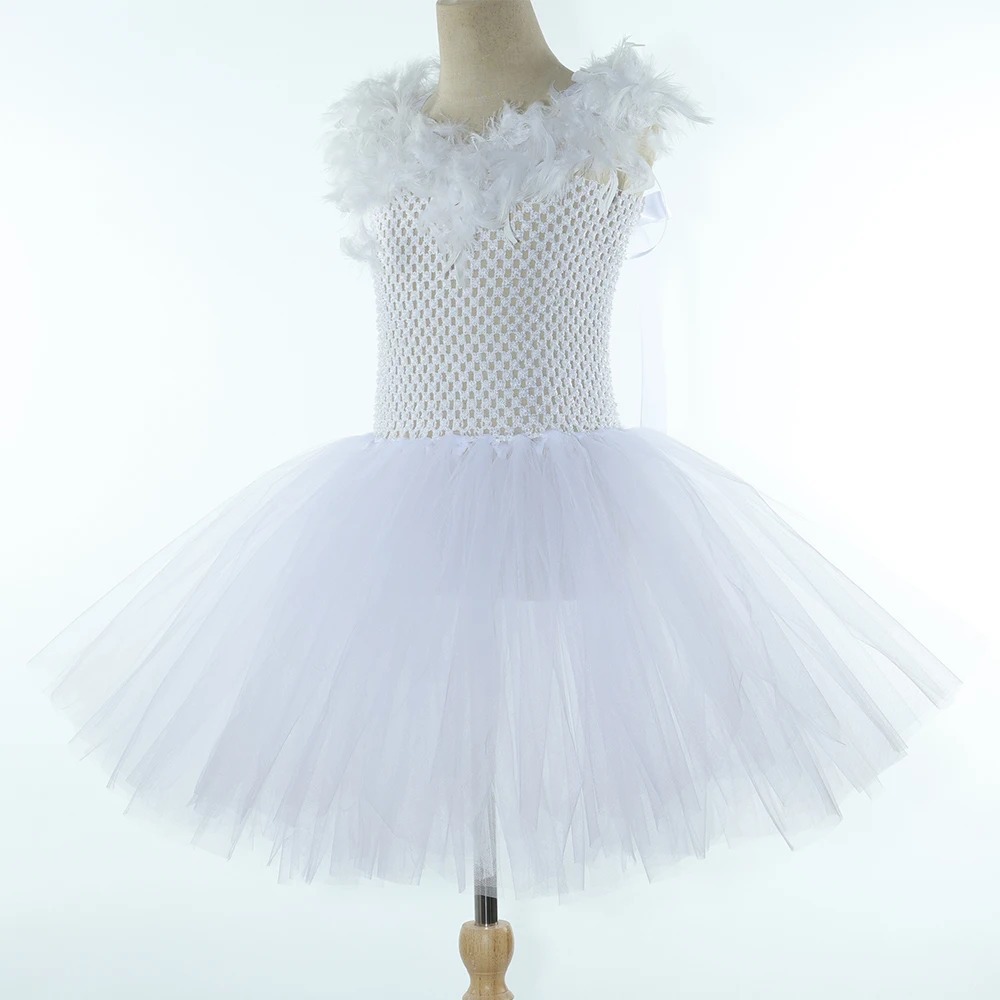 White Feather Angel Girls Mesh Dress Set – photo 2 of 4