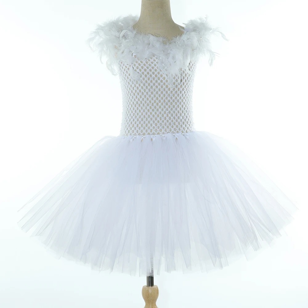 White Feather Angel Girls Mesh Dress Set – photo 3 of 4