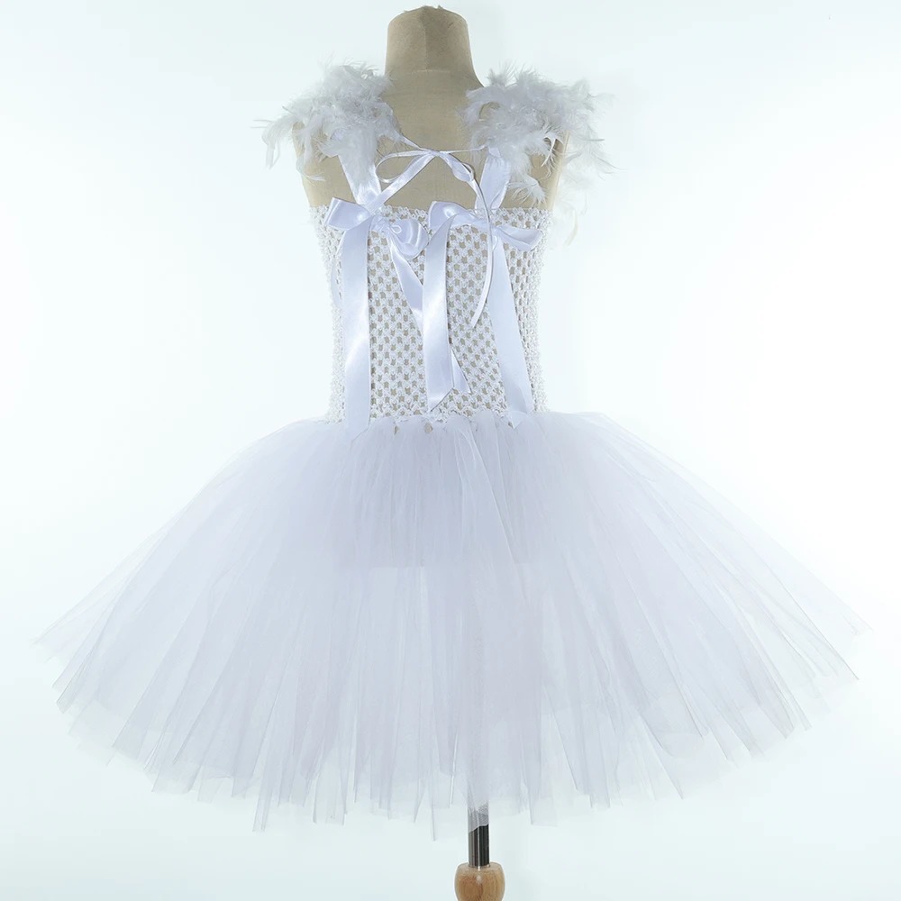 White Feather Angel Girls Mesh Dress Set – photo 4 of 4