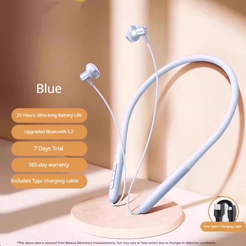 スポーツネックバンド ランニング ワイヤレス ノイズキャンセリング 長時間バッテリー Bluetoothヘッドホン – photo 2 of 5