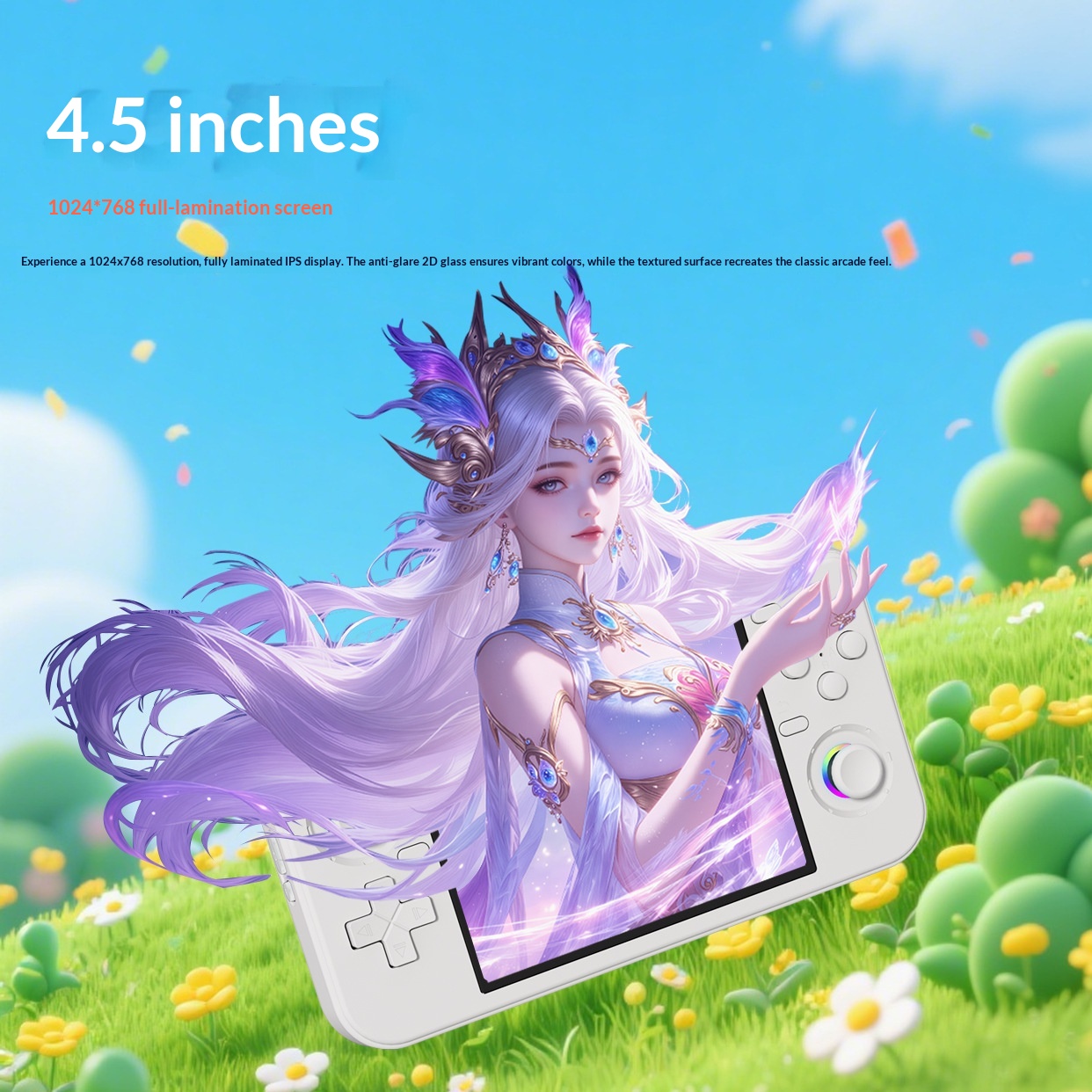 RF45H レトロハンドヘルドゲーム機 4.5インチ横画面 オープンソース WiFi 2人対戦オンラインバトル ポータブルゲーミングデバイス – photo 3 of 5