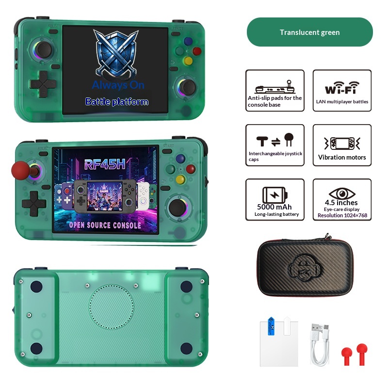 RF45H レトロハンドヘルドゲーム機 4.5インチ横画面 オープンソース WiFi 2人対戦オンラインバトル ポータブルゲーミングデバイス – photo 5 of 5