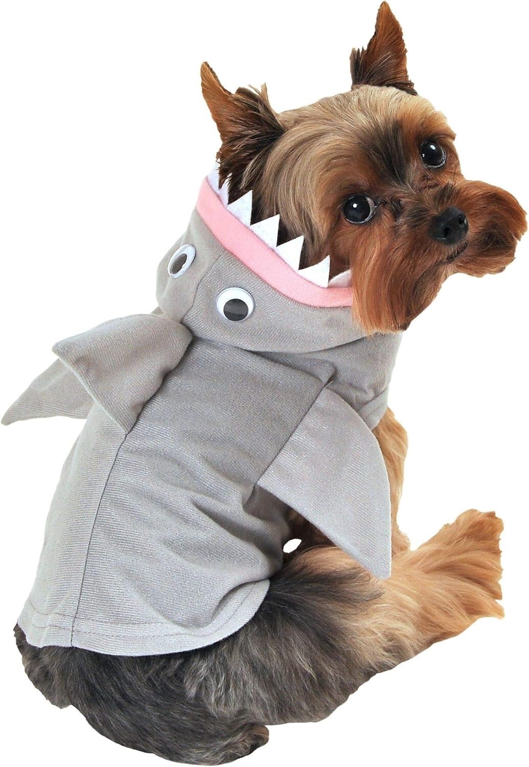 Party Dog Shark Dog Hoodie Halloween Costume Vest M/L Pet Outfit