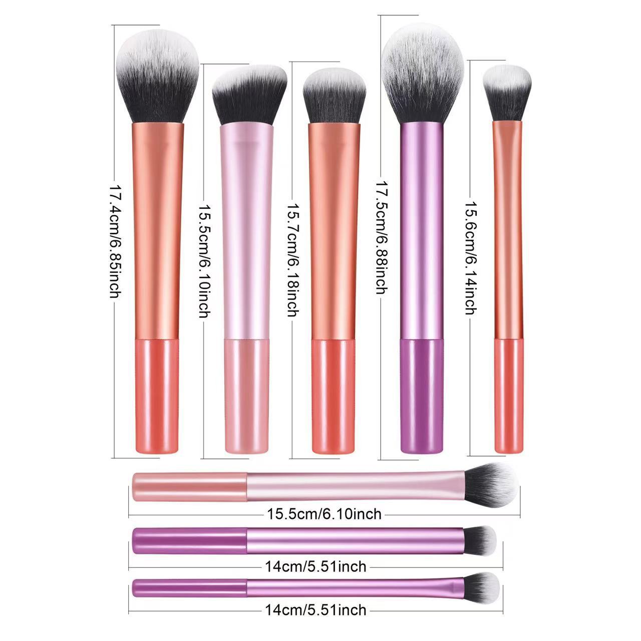 8-piece Long-handled Makeup Brush Set Multicolor Ultra-soft – photo 5 of 5