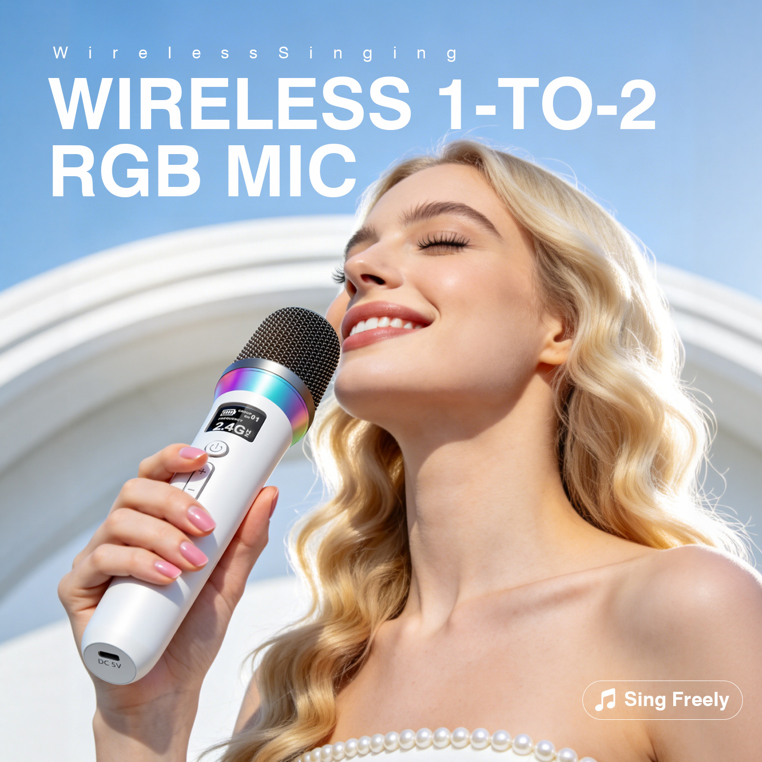 Wireless Microphone Home Karaoke Sound Card One-to-Two Smart AI Microphones