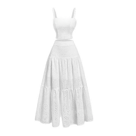 Hollow-out Long Dress Bohemian-style Set – photo 3 of 5