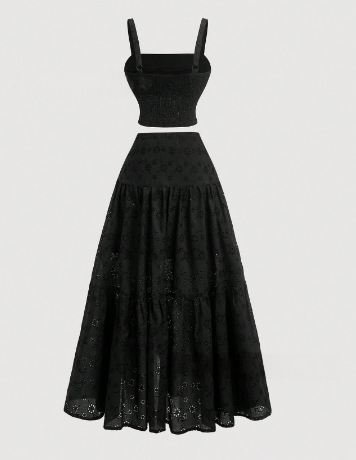 Hollow-out Long Dress Bohemian-style Set – photo 4 of 5