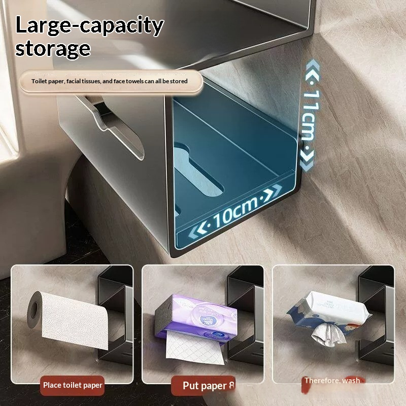 Wall Mounted Bathroom Toilet Paper Holder - Adhesive Roll Dispenser For Restroom – photo 2 of 5