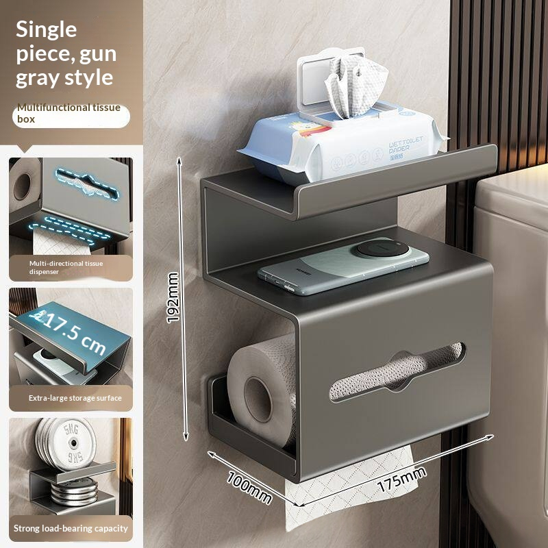 Wall Mounted Bathroom Toilet Paper Holder - Adhesive Roll Dispenser For Restroom – photo 5 of 5