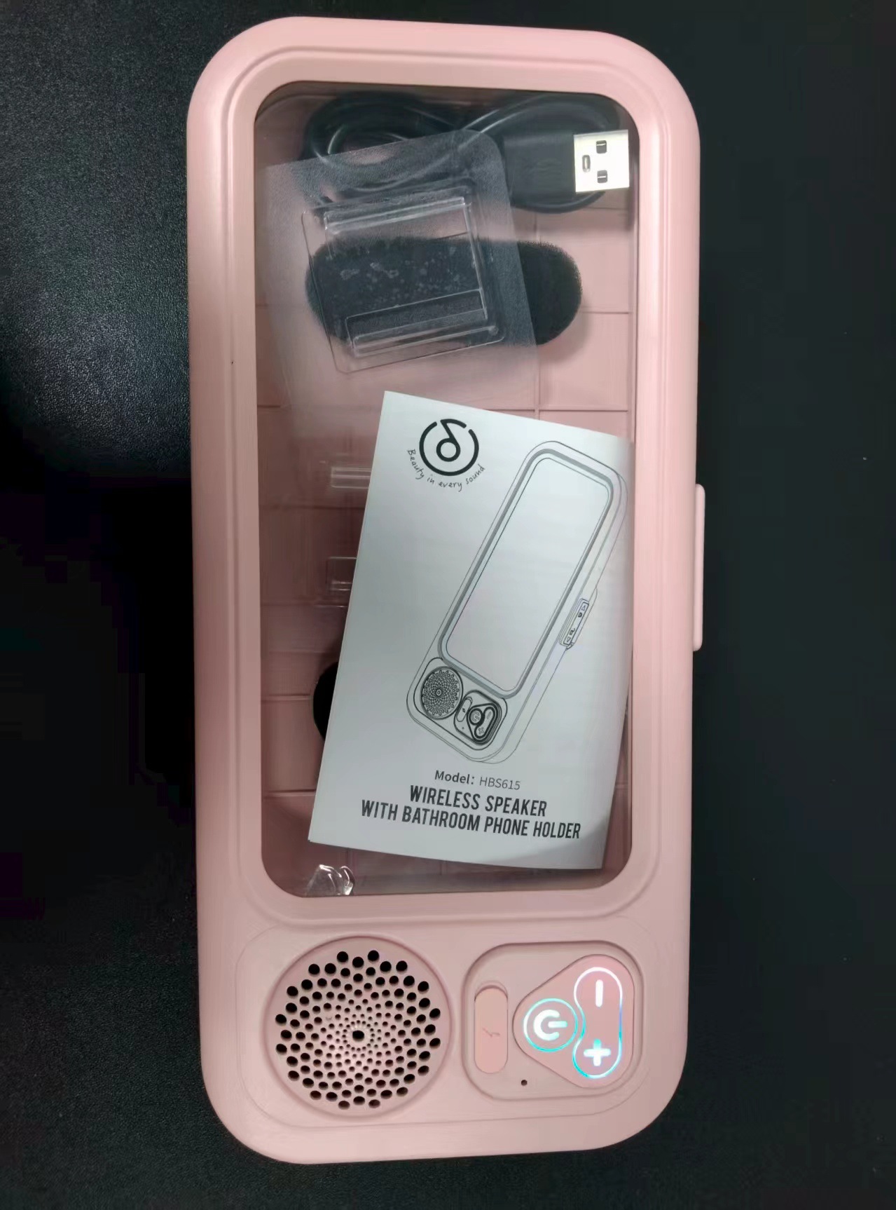 RGB Bluetooth Speaker Waterproof Bathroom Phone Case And Touchscreen Phone Holder – photo 4 of 5