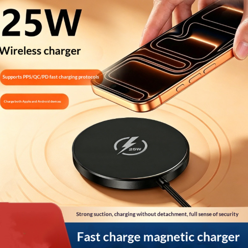 強力25W超薄型ワイヤレス急速充電器（マグネットアタッチメント付き） – photo 3 of 5
