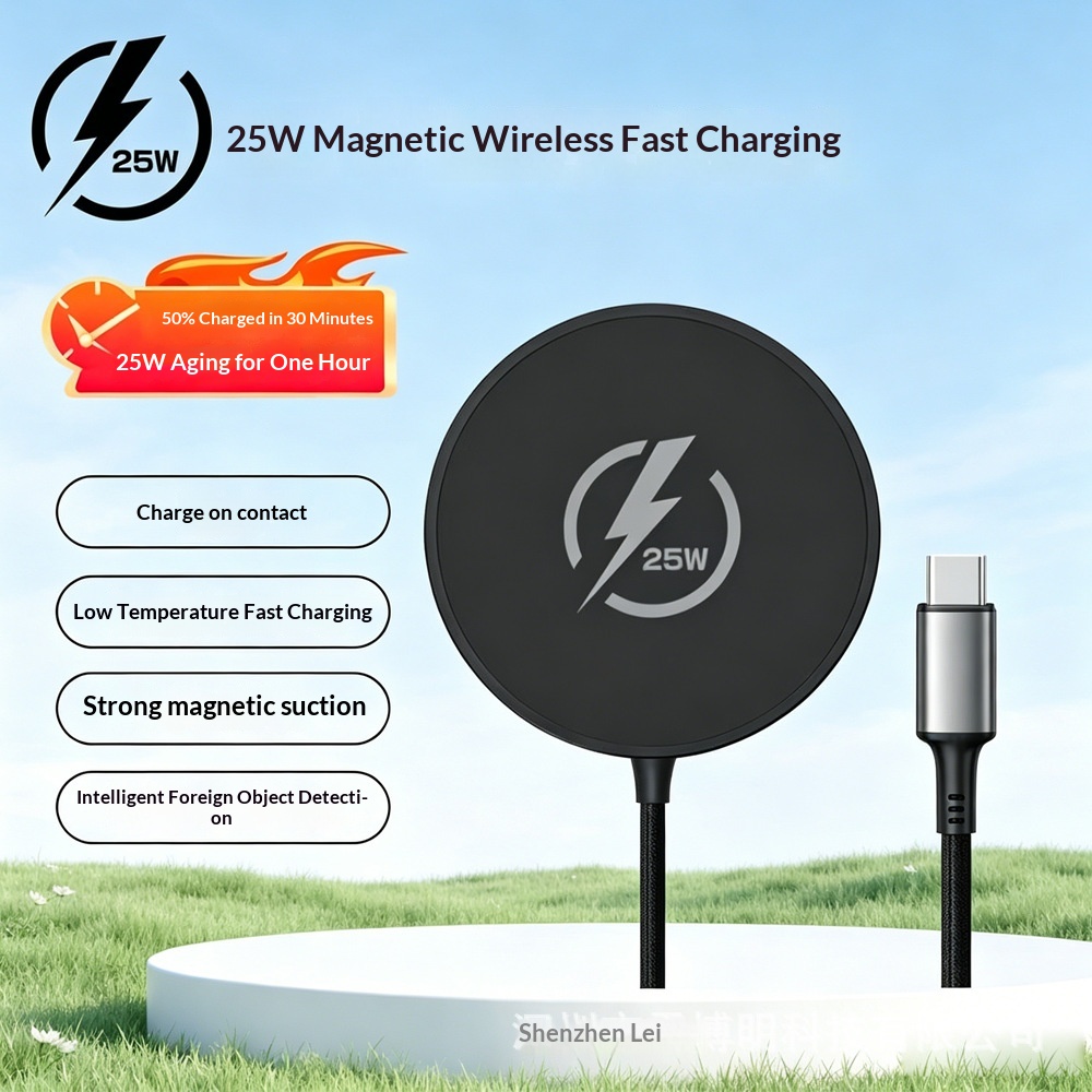 強力25W超薄型ワイヤレス急速充電器（マグネットアタッチメント付き） – photo 4 of 5