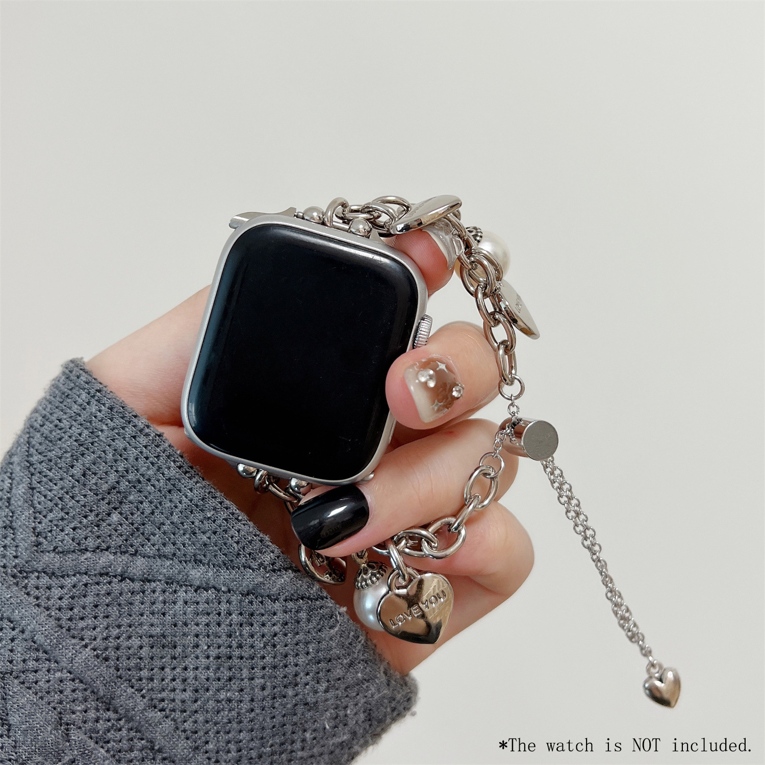 Metal Chain Pearl Bracelet-style Watch Strap – photo 2 of 5