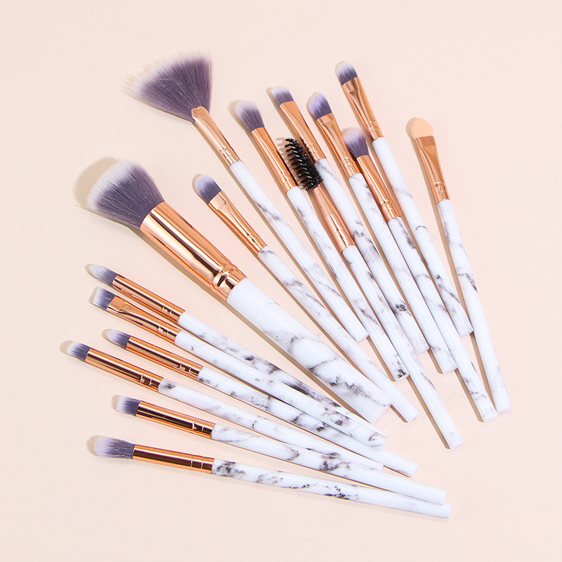 16-piece White Marble-patterned Makeup Brush Set – photo 2 of 5