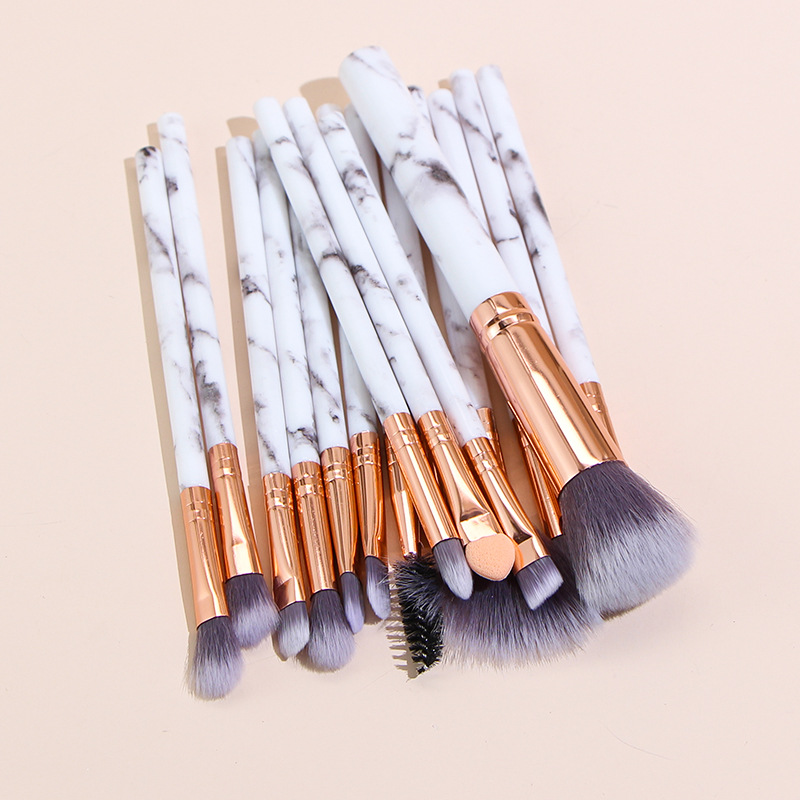 16-piece White Marble-patterned Makeup Brush Set – photo 3 of 5