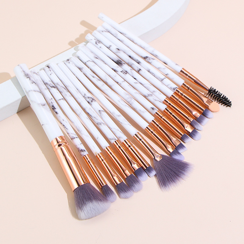 16-piece White Marble-patterned Makeup Brush Set – photo 4 of 5