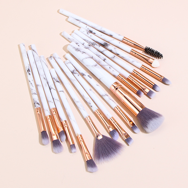 16-piece White Marble-patterned Makeup Brush Set – photo 5 of 5