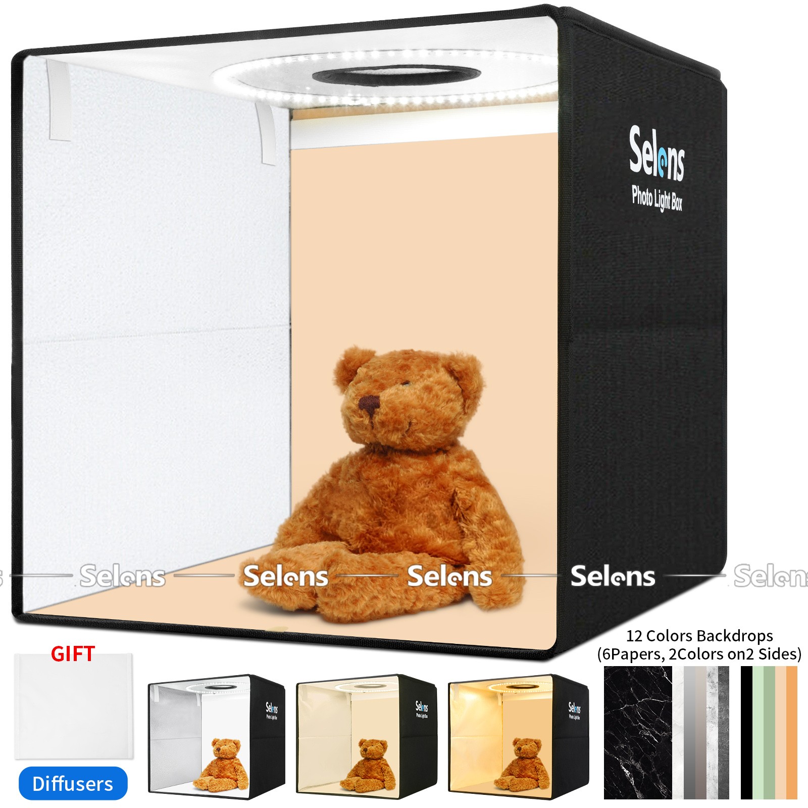 16" Portable LED Photo Light Box Shooting Tent Studio Kit Photography 3200-6500k