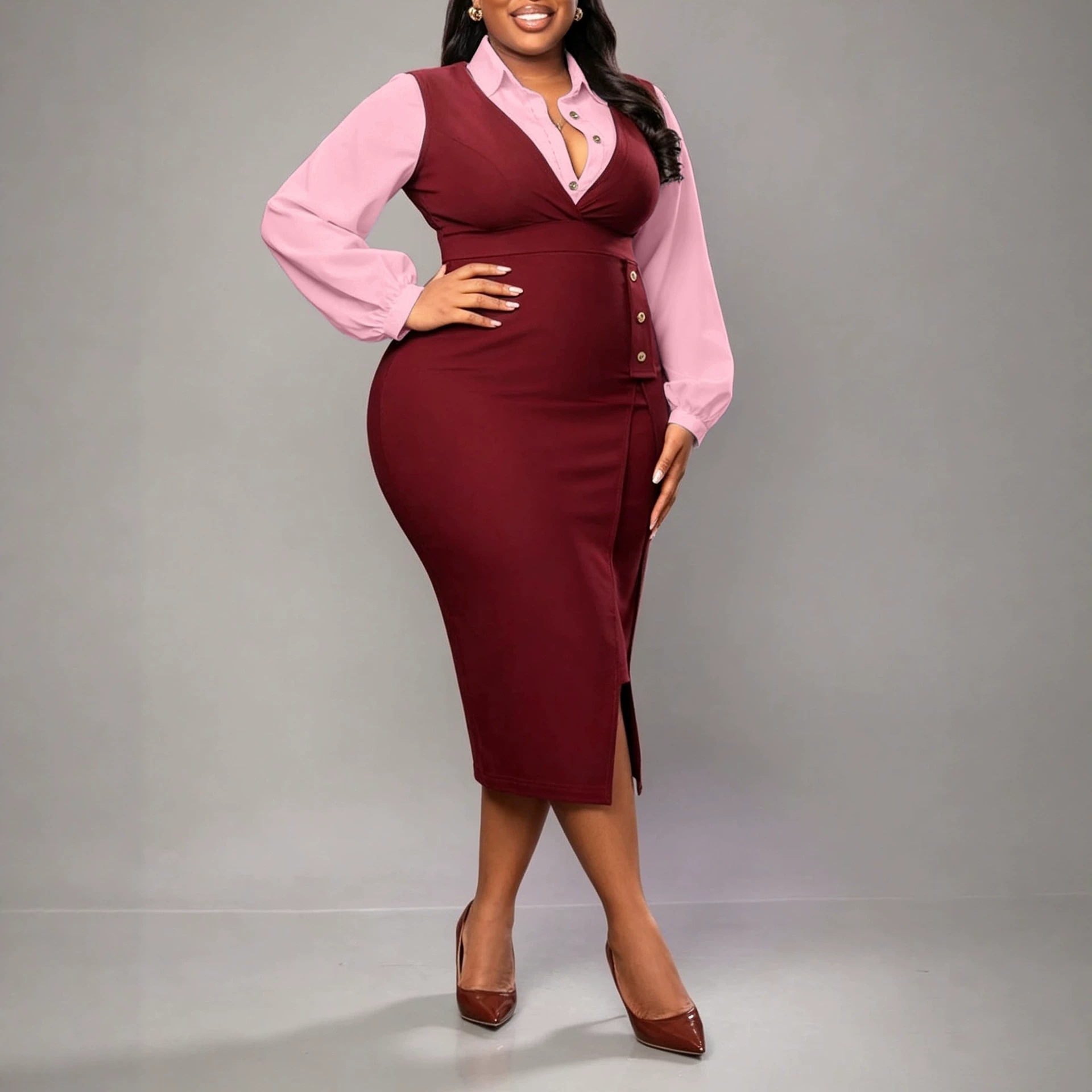Lace-Trimmed Knitted Bodycon Dress – photo 2 of 5
