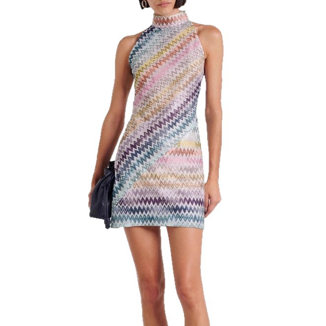 Women's Sleeveless Crew-neck Dress Printed Hip-hugging Fashionable – photo 4 of 5